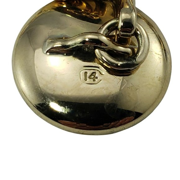 Vintage 14 Karat Yellow Gold and Mother of Pearl Cufflinks and Button #10823 - Picture 5 of 6